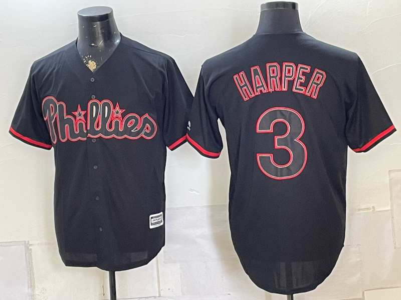 Men 2026 Philadelphia Phillies #3 Harper black Game Nike MLB Jersey 0814001->philadelphia phillies->MLB Jersey
